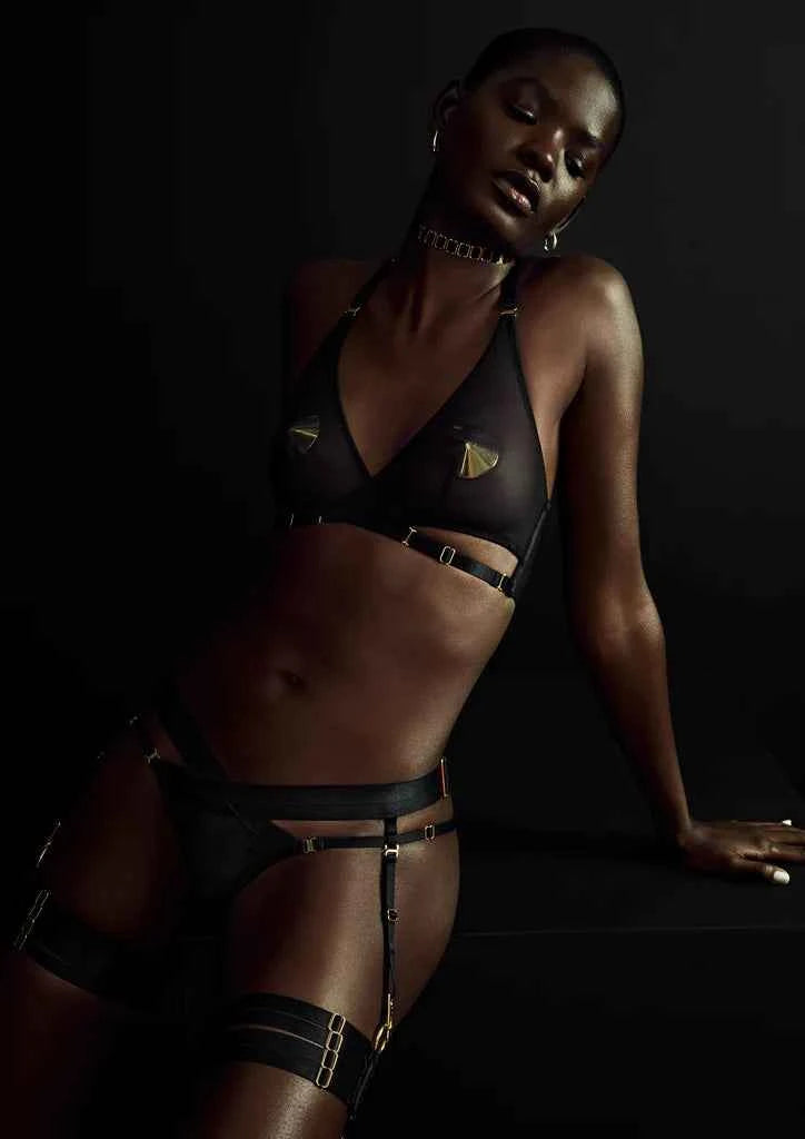 Art Deco Mesh Wrap Bra